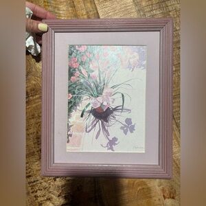 Gloria Eriksen One Floral Art Print in Pink Frame